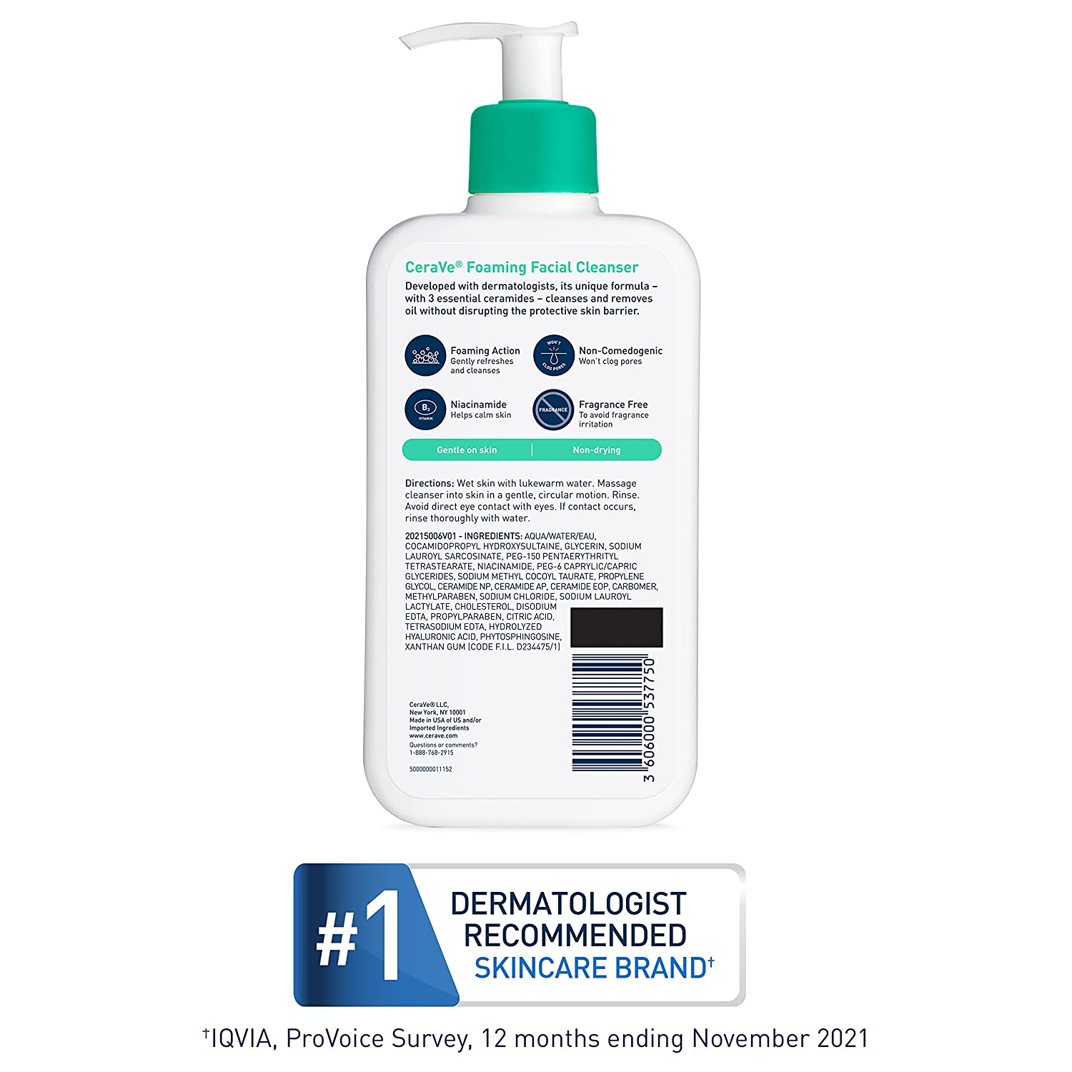 CeraVe Foaming Facial Cleanser _ Daily Face Wash for Oily Skin with Hyaluronic Acid, Ceramides, and Niacinamide_ Fragrance Free Paraben Free _ 16 Fluid Ounce-6