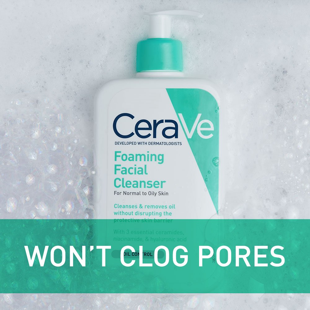 CeraVe Foaming Facial Cleanser _ Daily Face Wash for Oily Skin with Hyaluronic Acid, Ceramides, and Niacinamide_ Fragrance Free Paraben Free _ 16 Fluid Ounce-8