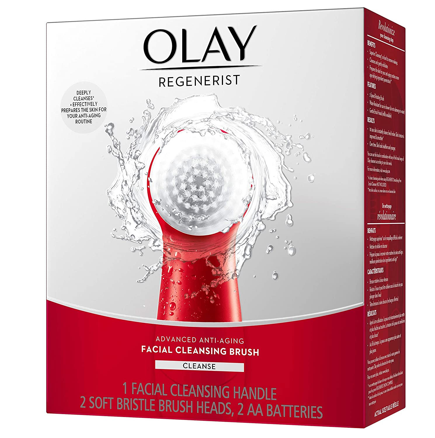 Facial Cleansing Brush by Olay Regenerist, Face Exfoliator with 2 Brush Heads-1